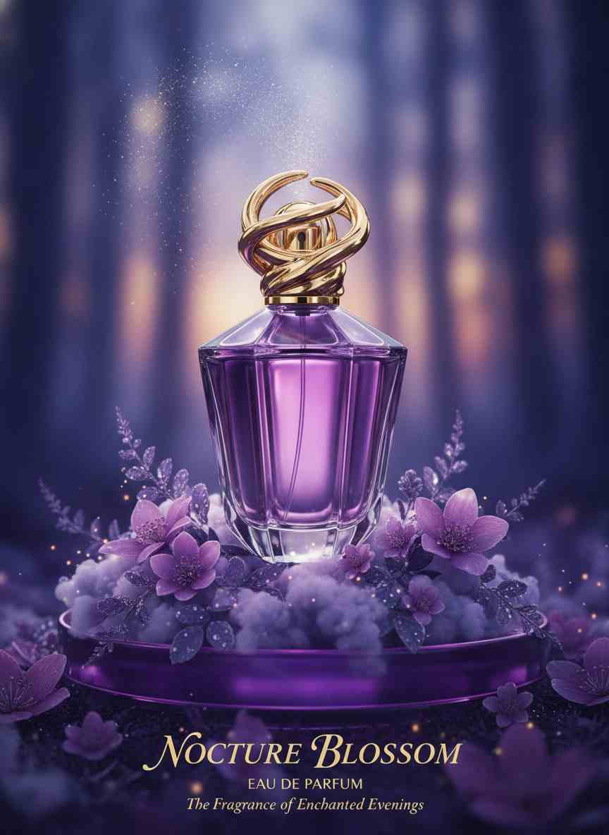 Promotional product image for a purple perfume bottle